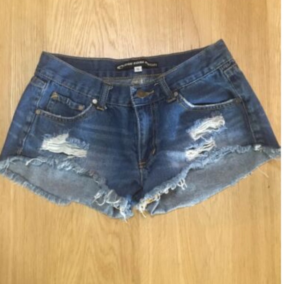 WRV Denim Cut Off Distressed Bootie Shorts - Picture 3 of 3